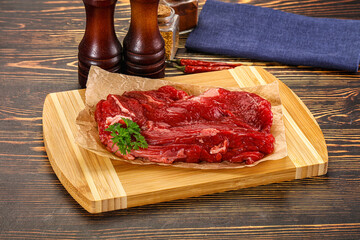 Raw beef meat piece for cooking
