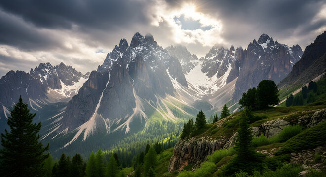 sunrise in the mountains