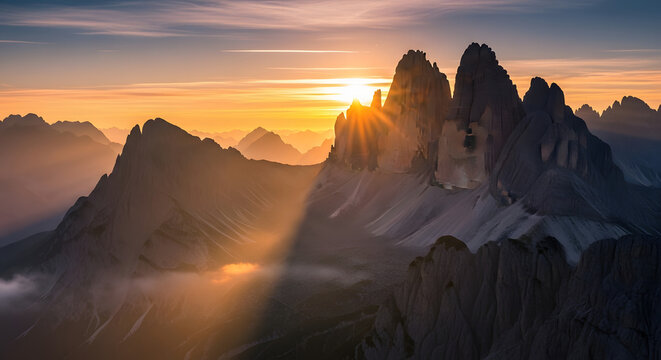 sunset in the mountains