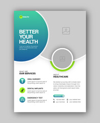 Medical Healthcare Flyer Design Template Or Brochure Cover Design Template