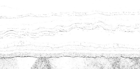 Abstract black and white textured background with wavy lines and granular surface vector