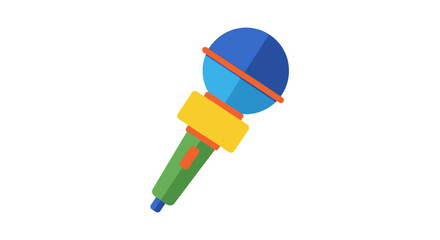 Colorful Microphone Icon on White Background.