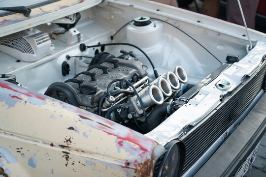 car engine under the hood