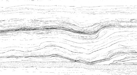 Black and white abstract wavy lines and textured horizontal bands background