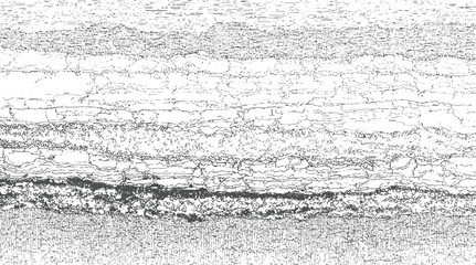 Black and white abstract textured background with horizontal layers and cracked patterns vector