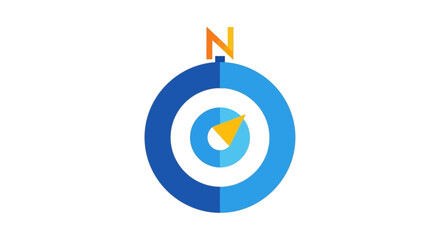 Abstract Compass Icon Representing Direction and Navigation.