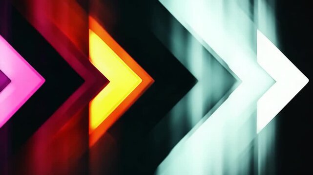 Video A vibrant and graphic design featuring an arrow pattern on a dark background