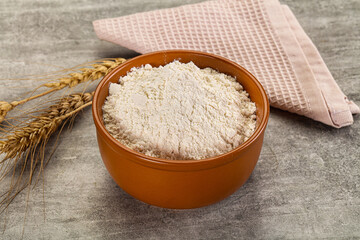 Wheat flour for cooking in the bowl