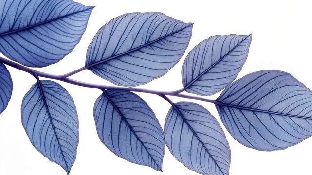 Video A detailed shot of a single leaf on a branch, with natural texture and veins visible