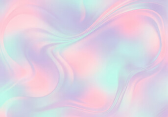 Obraz premium Holographic pastel gradient background with flowing waves and iridescent shimmer