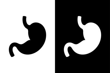 Digestive System Stomach Icon. Medical Silhouette Vector Illustration on White Background