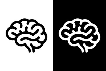 Anatomical Brain Side View Illustration. Neurology and Cognitive Science Vector on White Background