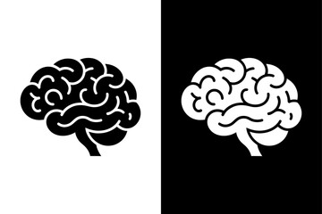Human Brain Side View Vector. Flat Anatomical Mind Icon for Medical Apps and Websites