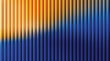 Yellow and blue gradient abstract background with ribbed glass effect. Futuristic fractal glass background with soft wave and glow. Perfect for tech branding, poster, product presentation, ad designs