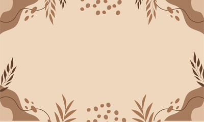 Aesthetic Leaf Brown Craem Illustration Background