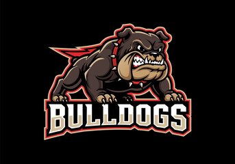 Powerful and ferocious bulldog logo design, a strong animal mascot perfect for sports teams and branding