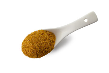 Overhead View of Svaneti Salt in Ceramic Spoon