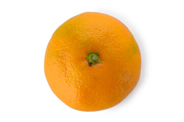 Overhead View of Mandarin Orange on White Background