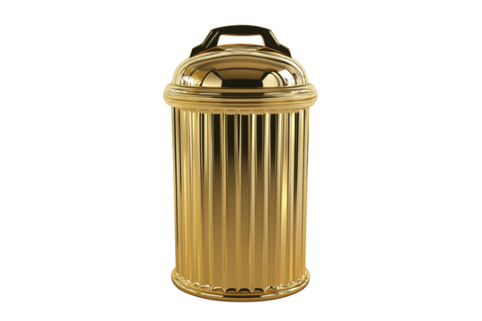 Luxury Designer Garbage Can PNG Isolated on Transparent Background