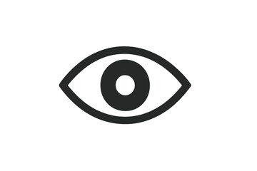Minimalist outline eye symbol representing visibility view watch or look concept