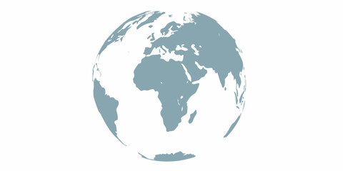 Stylized globe showing europe africa and asia
