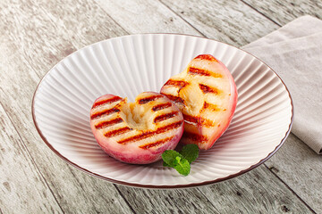 Sweet grilled peaches dietary dessert