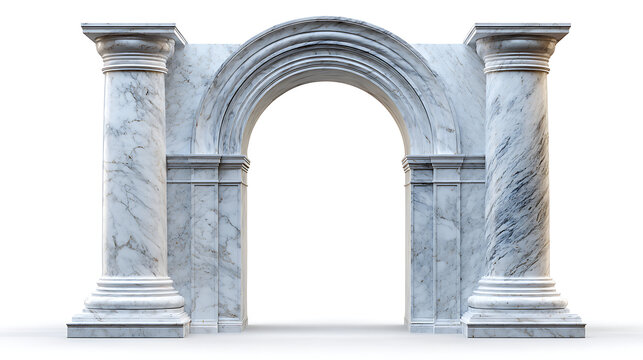 Elegant marble archway with classical columns architecture
