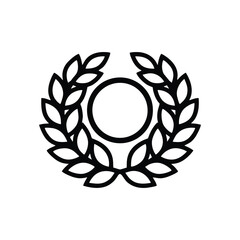 Obraz premium Laurel Wreath Icon with Circle: Victory, Achievement, Award, Crest & Glory Symbol