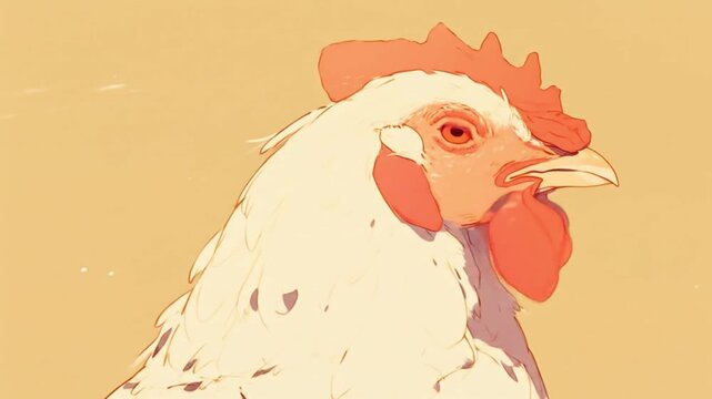 flat pastel illustration rooster simple pastel Videos