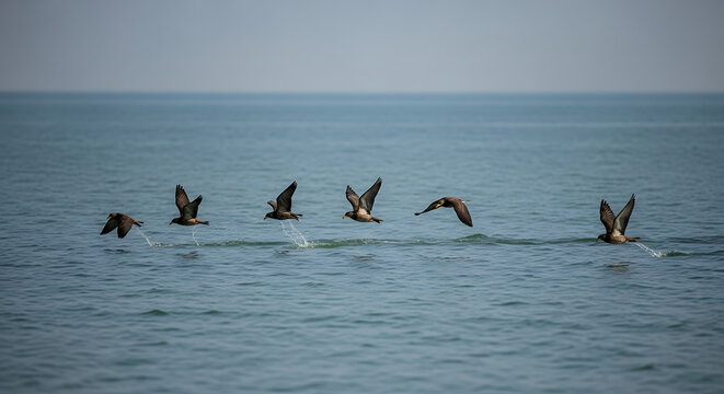 seagulls on the beach - Powered by Adobe