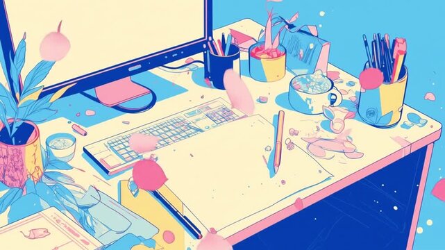 flat pastel illustration ruler pastel doodle Videos