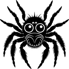 vector illustration of a black spider