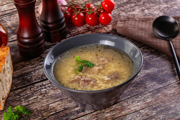 Dietary chicken soup with noodles