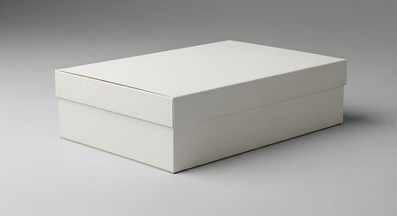 Naklejka premium Minimalist White Box on Gray Background for Product Mockup.