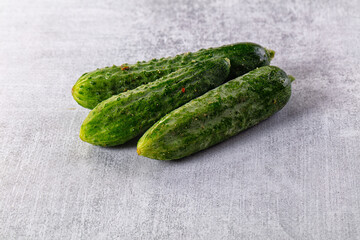 Raw fresh ripe green cucucmbers