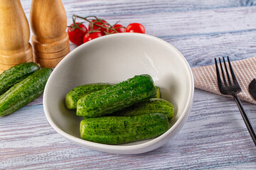 Homemade lightly salted cucumbers snack