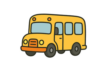 Bright yellow school bus used for safe children's transportation and academic education purposes
