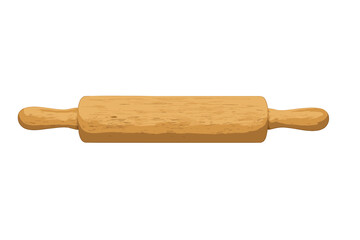 Traditional wooden rolling pin kitchen tool for flattening dough used in baking and pastry making