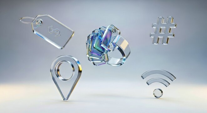 Digital Finance Technology Concepts Blockchain Wifi Hashtag