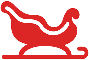Festive Red Sleigh Icon for Holiday Designs