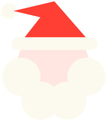 Festive Santa Claus character face icon for winter holidays