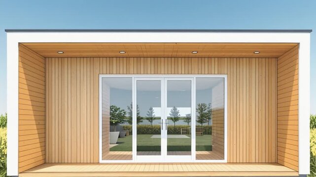 Modern Wooden Garden Studio In A Corn Field