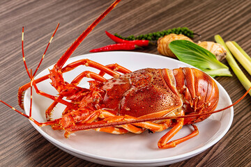 Delicous expensive Steamed omar lobster