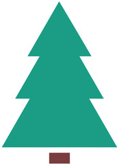 Minimalist Green Festive Holiday Christmas Tree Vector Graphic