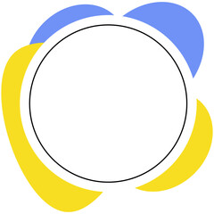Abstract Circle Design with Blue and Yellow Elements
