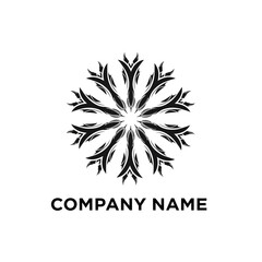 Obraz premium Elegant Black and White Snowflake Logo for Company Branding.