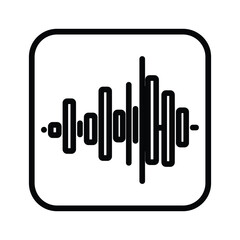 Sound wave icon, audio signal, music equalizer, isolated on