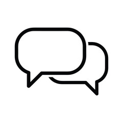 Two speech bubble icons, representing communication and conversation, isolated on