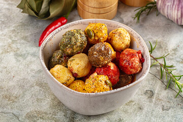 Shanklish cheese with spices in the oil