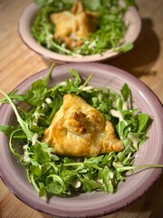 cheese purse and salad
